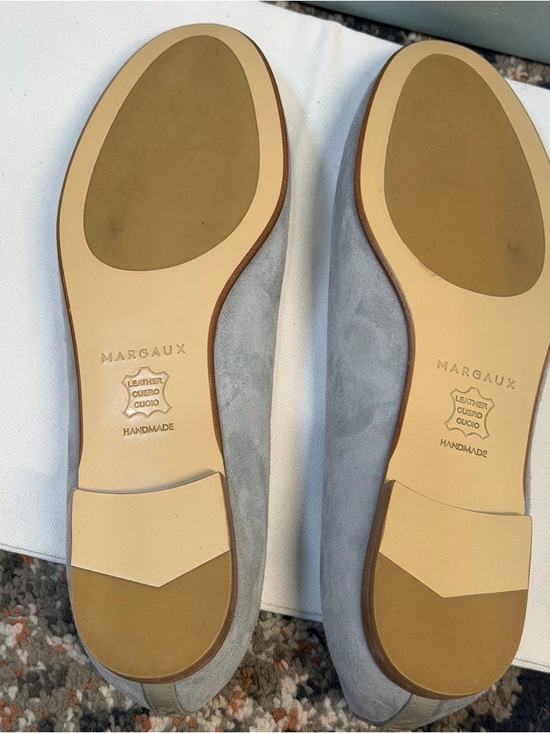 NWT Margaux Classic Round Toe Ballet Flat in Light Gray / Light Blue Suede Sz 5 - Picture 12 of 14
